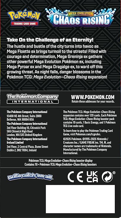 Pokémon TCG: Mega Evolution—Chaos Rising Booster Display (18 Booster Packs)